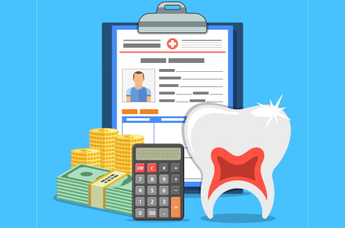 Dental clinic appointment where insurance claims are processed through direct billing.